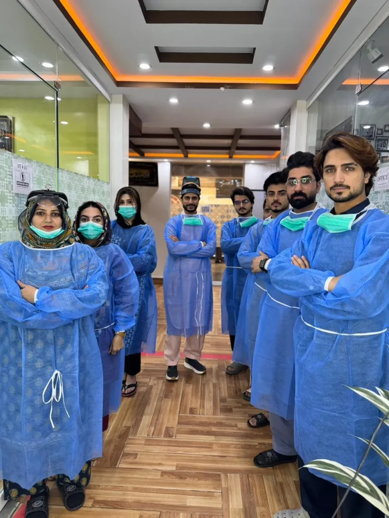 Home 8 hair transplant and dental team